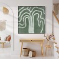 Obraz w ramie 50x50 - Inspirujące Zawiłości Zieleni - abstrakcyjny kształt, zielony plakat - rama czarna