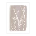 Plakat bez ramy 50x70 - Roślinne Przeniknięcia - nowoczesny subtelny plakat, beżowy