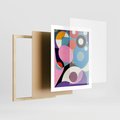 Plakat w ramie 40x50 - Kolorowe Ulotności - abstrakcyjny obraz olejny, żywe kolory - rama drewno
