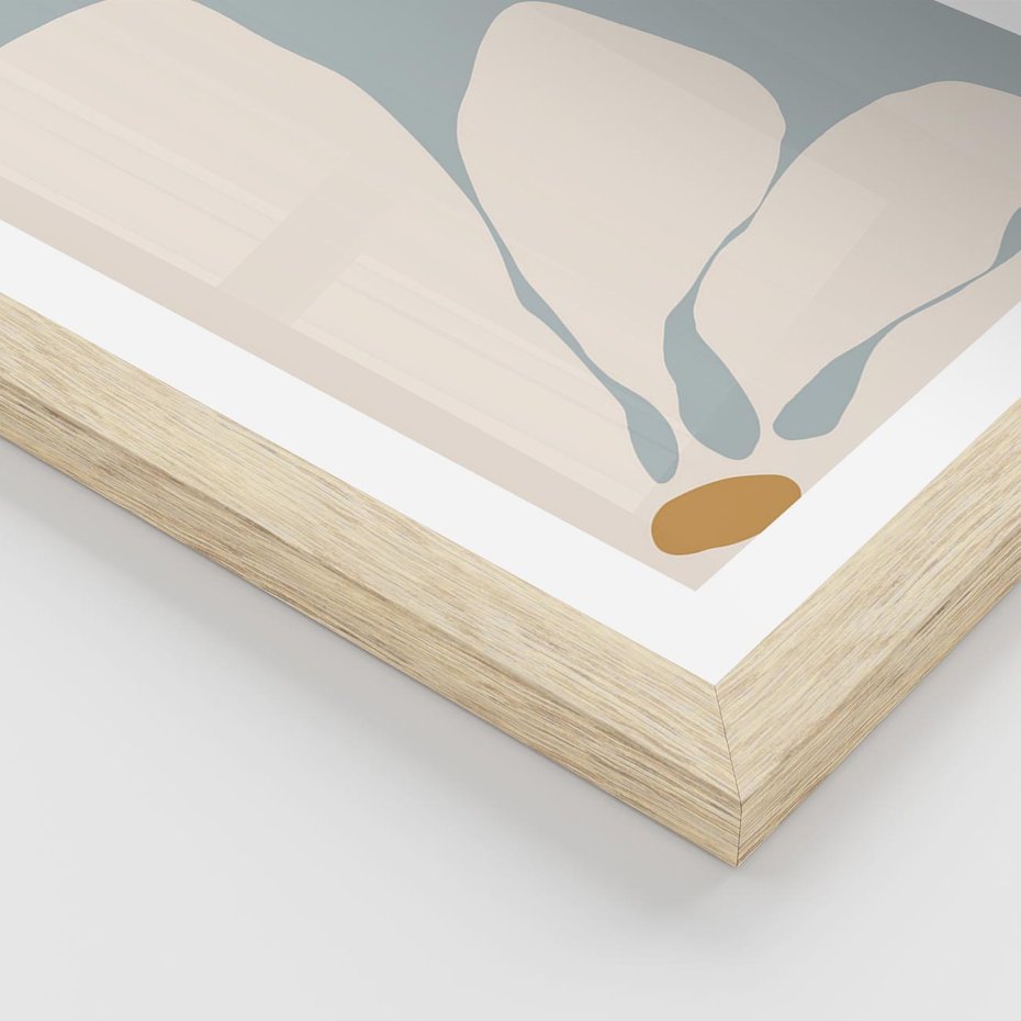 Plakat w ramie 40x50 - Pastelowe Marzenia Kwiatów - kwiaty, nowoczesne i minimalistyczne - rama drewno