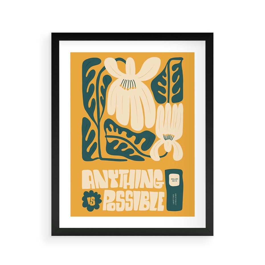 Plakat w ramie 40x50 - Impulsy Harmonii - kwiaty, nowoczesny plakat - rama czarna