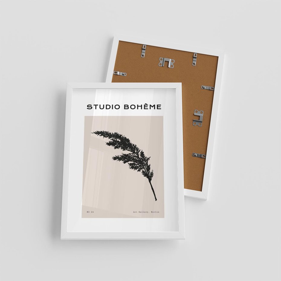 Plakat w ramie 30x40 - Boho Refrakcje Przestrzeni - boho plakat, roślina - rama biała