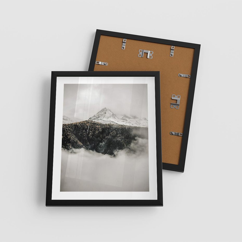 Plakat w ramie 40x50 - Zimowa Wielkość - górski krajobraz, zima w górach - rama czarna