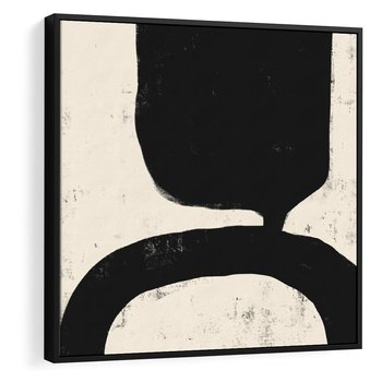 Obraz w ramie 50x50 - Przenikające Plamy - abstrakcyjna sztuka, minimalizm - rama czarna