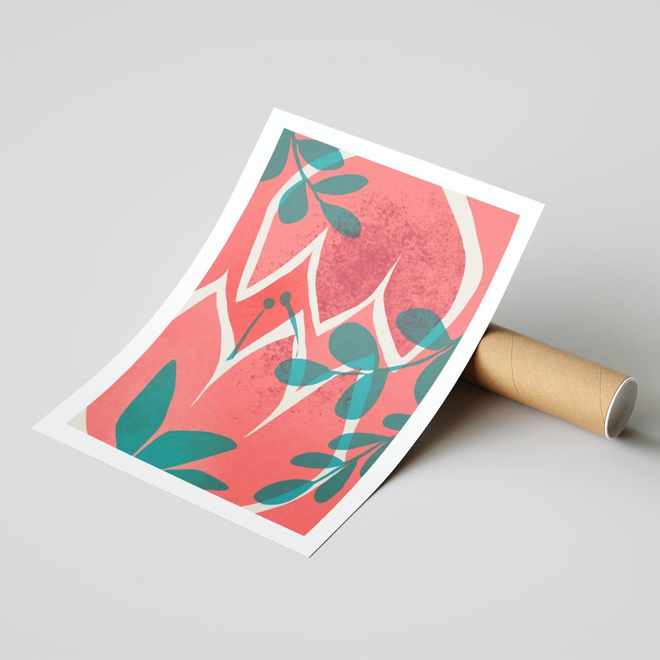 Plakat bez ramy 21x30 - Migotliwe Kształty Plam - nowoczesny plakat, abstrakcyjne kwiaty