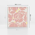 Obraz w ramie 80x80 - Rozplątane Akwarelowe Formy - abstrakcyjne boho kwiaty, kompozycja - rama biała
