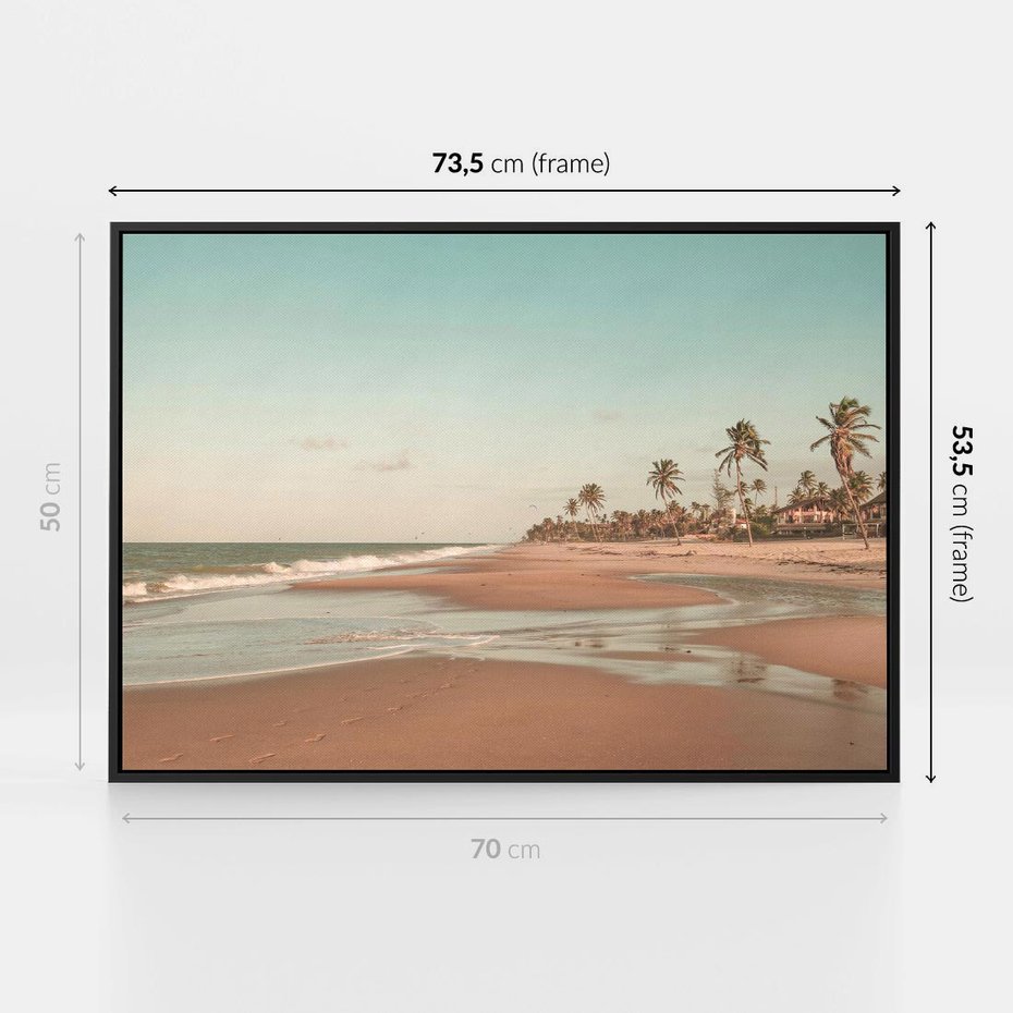 Obraz w ramie 70x50 - Ukojenie na Plaży - fotografia, rajska plaża - rama czarna