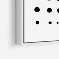 Obraz w ramie 50x70 - Refleksje Światła - minimalistyczna kompozycja, czarne kropkina białym tle - rama biała