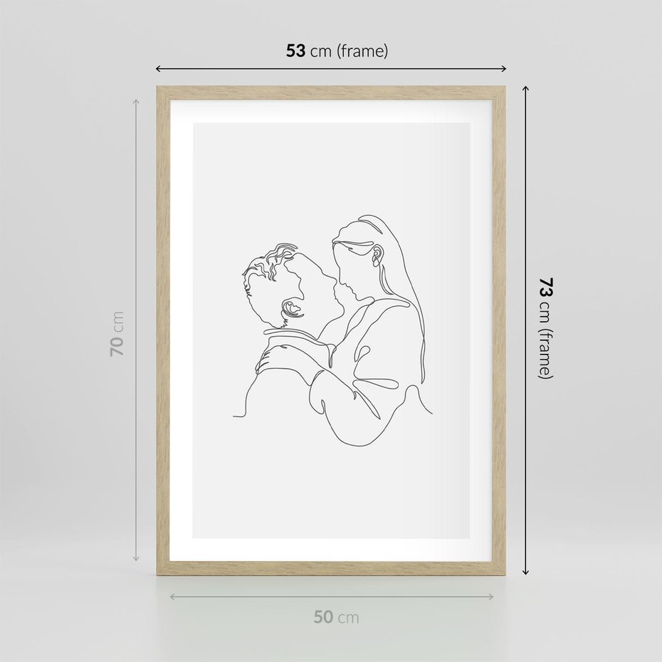 Plakat w ramie 50x70 - Bezgraniczne Tańce - para zakochanych, kobieta i mężczyzna - rama drewno