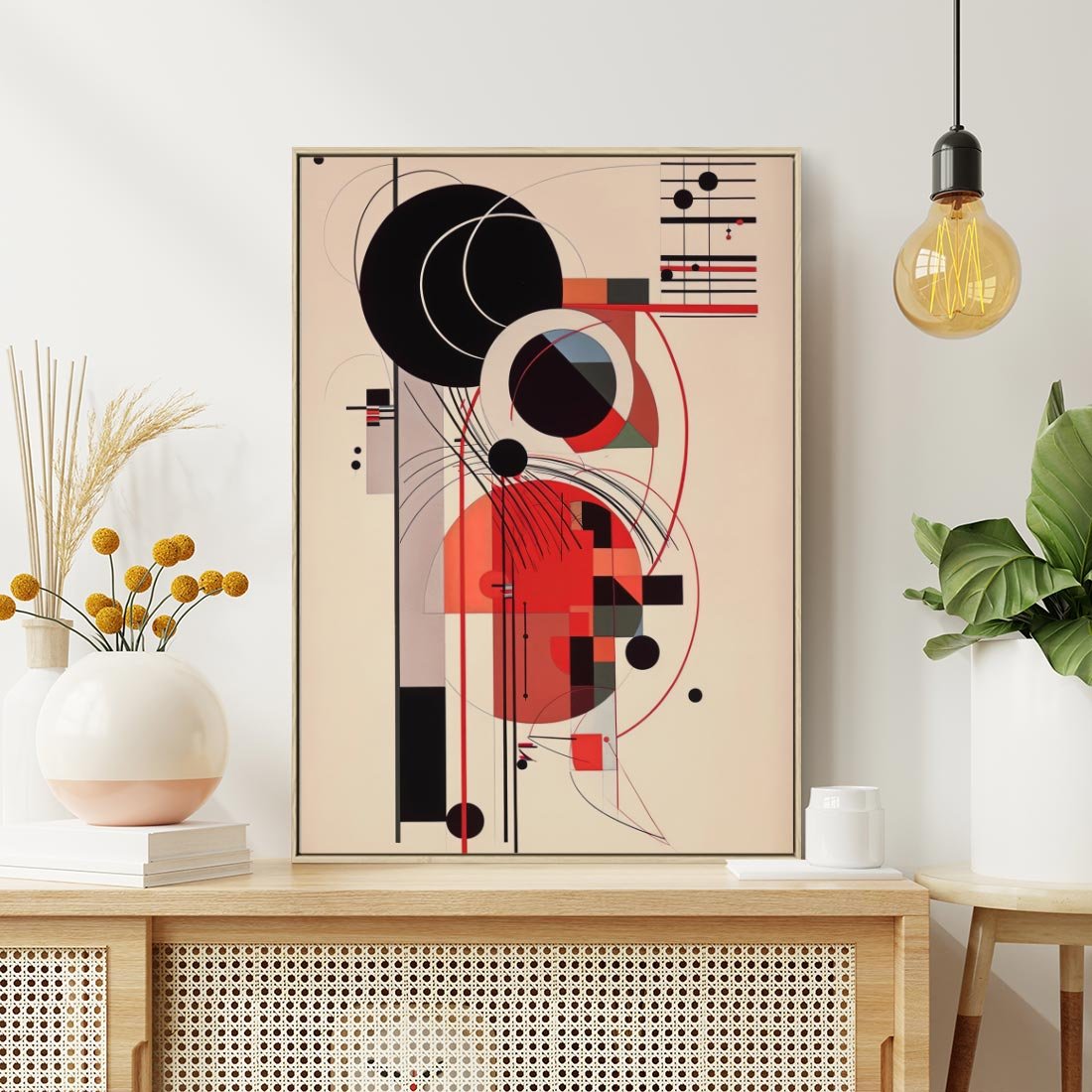 Obraz w ramie 50x70 - Rozbijające Granice Dźwięku - modernistyczny obraz, styl bauhaus - rama drewno