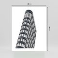 Plakat bez ramy 40x50 - Wieżowiec na Monochromatycznym Obrazie - architektura, wieżowiec