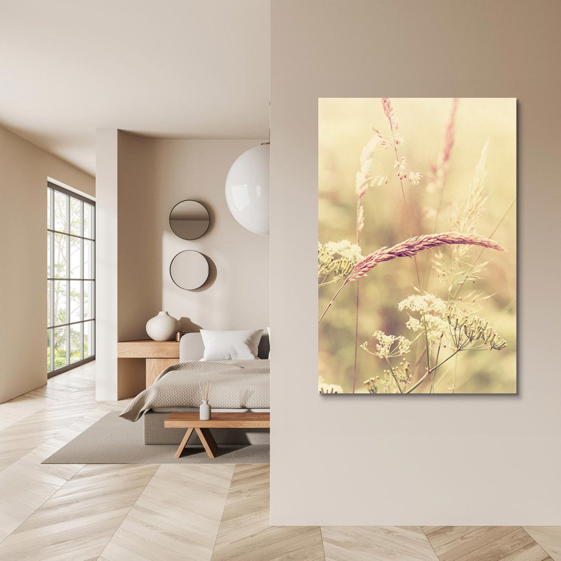 Obraz na płótnie 80x120 - Boho Wizja - suszone, trawy