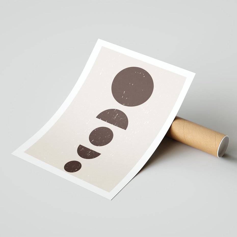 Plakat bez ramy 40x50 - Migocące Granice - mid century styl, nowoczesna grafika