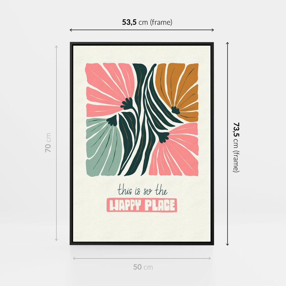 Obraz w ramie 50x70 - Impresje kwiatowej abstrakcji - retro kwiatowa grafika, kompozycja - rama czarna