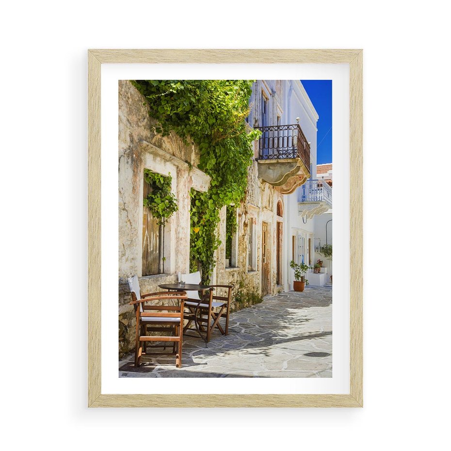 Plakat w ramie 50x70 - Zaklęta Przestrzeń - uliczka, perspektywa - rama drewno