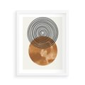 Plakat w ramie 40x50 - Taniec Okręgów - boho obraz, geometria - rama biała