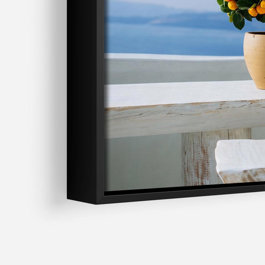 Obraz w ramie 50x50 - Uroki Santorini - Santorini, Grecja - rama czarna