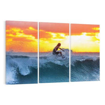 Obraz na płótnie 120x80 - Surfer na falach morza: Spotkanie z wolnością - surfer, surfing