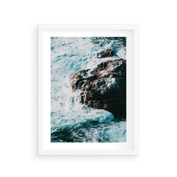 Plakat w ramie 30x40 - Siła Natury - morze, skały - rama biała
