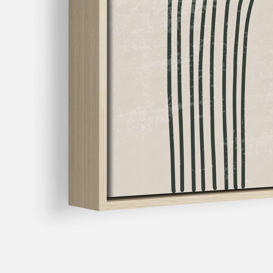 Obraz w ramie 50x50 - Intrygujące Zagięcia - boho plakat, czarna tęcza - rama drewno