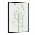 Obraz w ramie 70x100 - Zieleń Wewnętrznej Harmonii - zielona abstrakcja, zgaszona zieleń - rama czarna