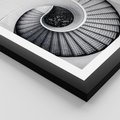 Plakat w ramie 50x70 - Nowoczesne Schody: Kręcone Piękno - nowoczesna architektura, kręcone schody - rama czarna