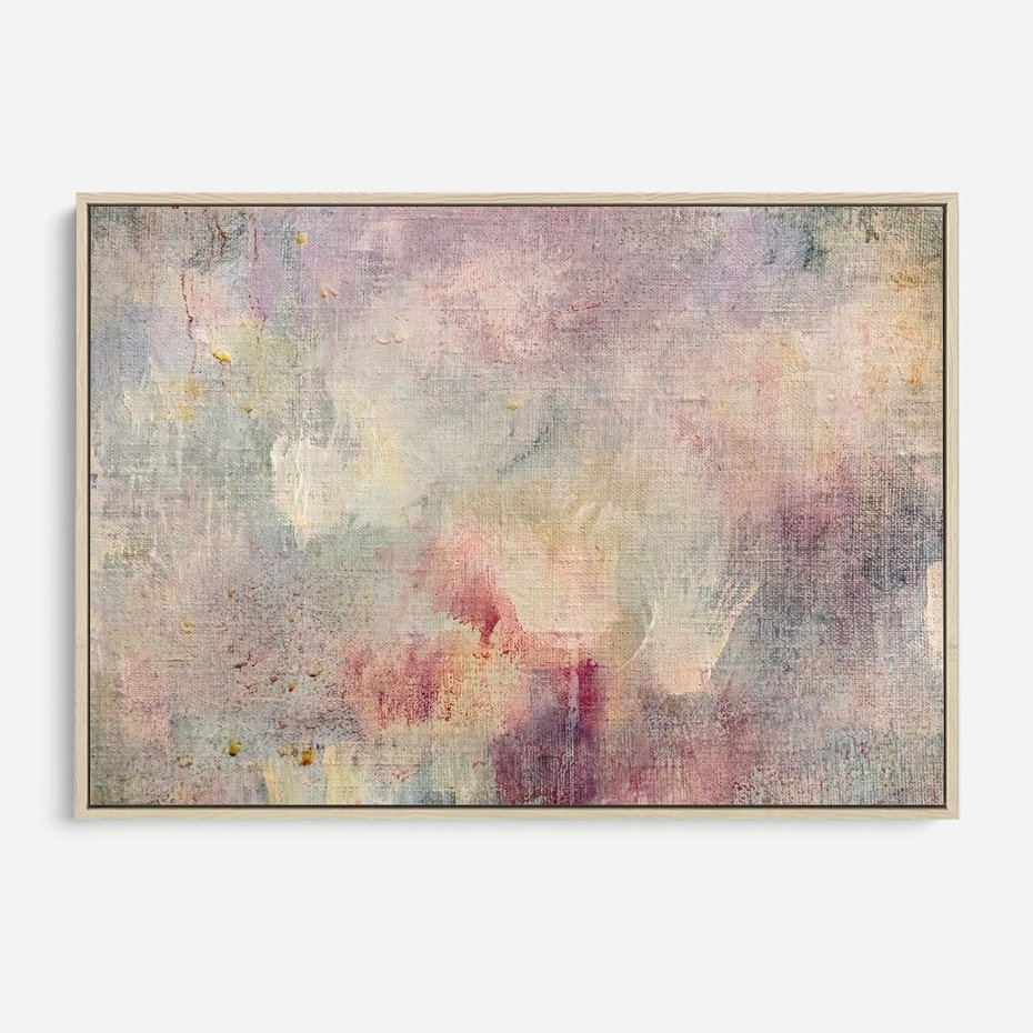 Obraz w ramie 70x50 - Miękka Melodia Pasteli - olejne płótno, pastelowe kolory - rama drewno