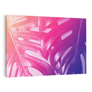 Obraz na płótnie 100x70 - Monstera Kwiaty Liście - monstera, kwiaty