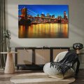 Obraz na płótnie 120x80 - Symbol nowojorskiego krajobrazu: most Brooklyn - most, NY
