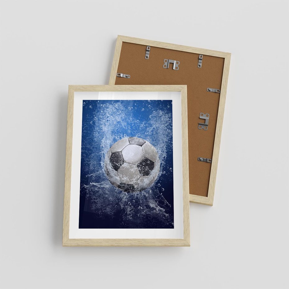 Plakat w ramie 30x40 - Młodzieżowy Zapał - piłka, młodzieżowy - rama drewno