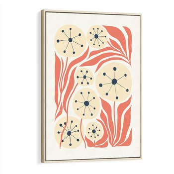 Obraz w ramie 80x120 - Impresje Harmonii - abstrakcyjne kwiaty, rośliny - rama drewno