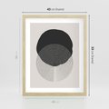 Plakat w ramie 40x50 - Boho Przenikanie Uroku - abstrakcyjna kompozycja, okręgi - rama drewno