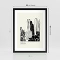 Plakat w ramie 30x40 - Boho Oaza - kaktusy, rośliny - rama czarna