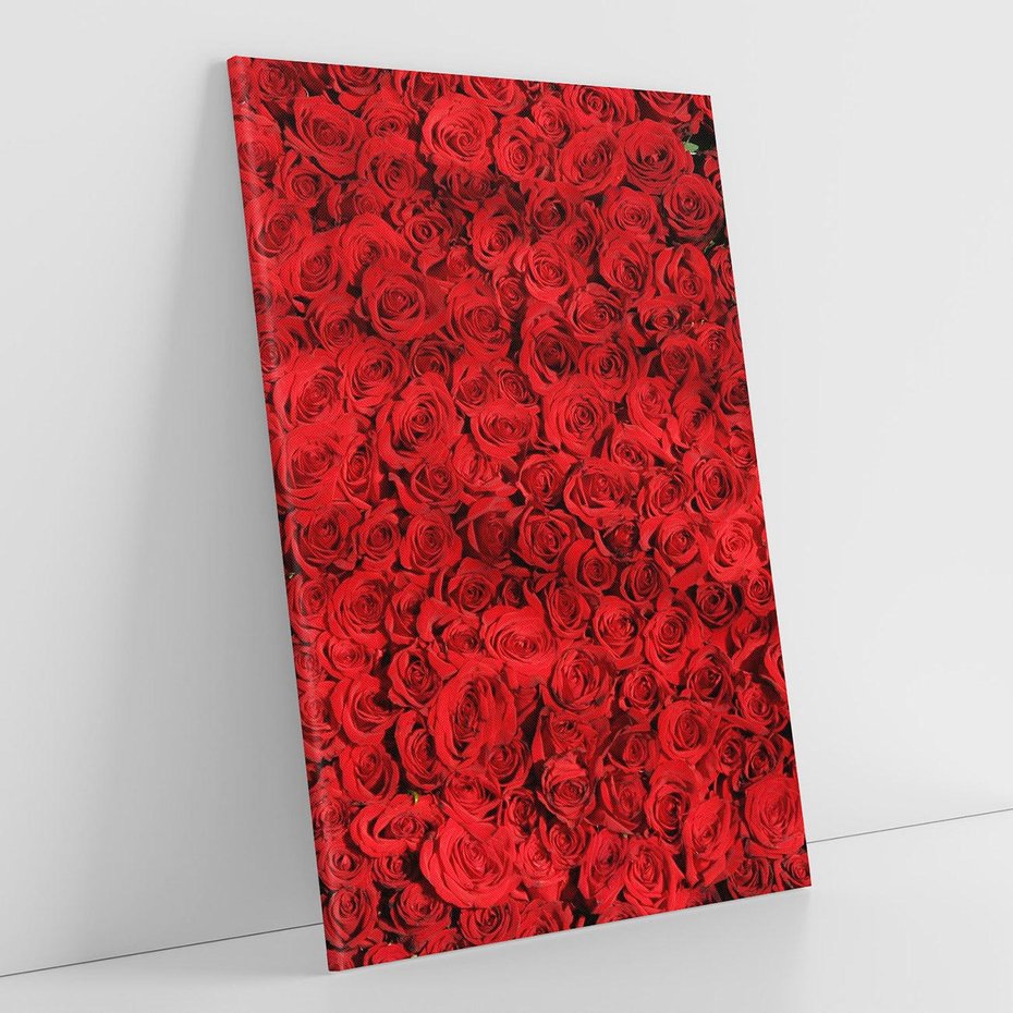 Obraz na płótnie 50x70 - Czerwona Pasja - czerwone, róże