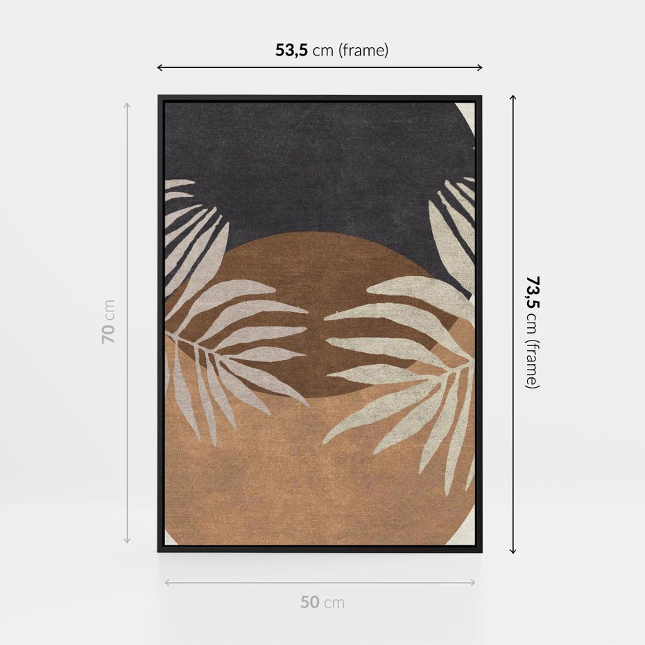 Obraz w ramie 50x70 - Kompozycje ukrytych myśli - symetria, dwa koła po środku - rama czarna