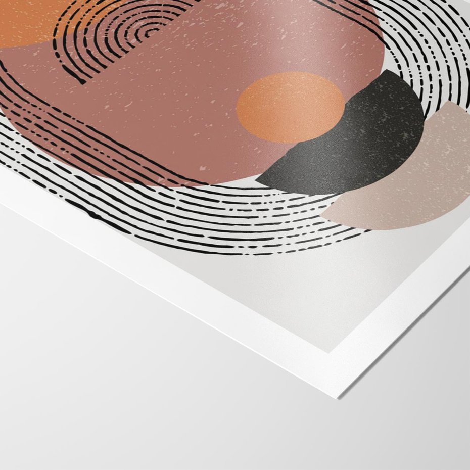 Plakat bez ramy 30x40 - Abstrakcja w Odcieniach Brązu i Beżu - geometria, abstrakcyjna grafika