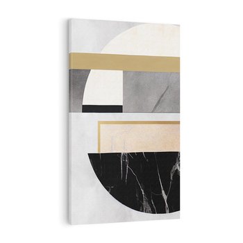Obraz na płótnie 80x120 - Biało-Czarne Formy - nowoczesna geometria, koło
