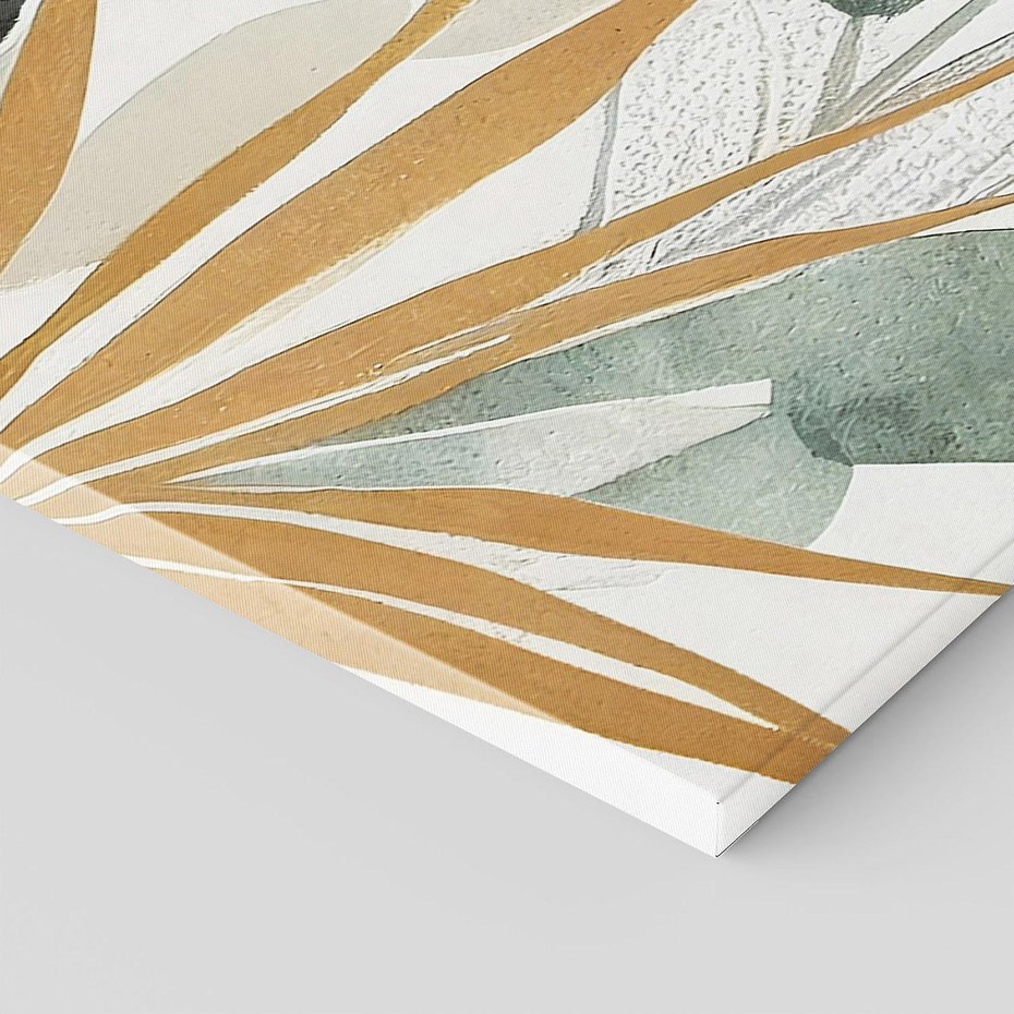 Obraz na płótnie 50x70 - Współbrzmienie wewnętrznego ja - kompozycja z tropikalnych liści, stonowane kolory