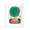 Plakat w ramie 40x50 - Rozmyte Granice - abstrakcyjne plamy, zielony - rama biała