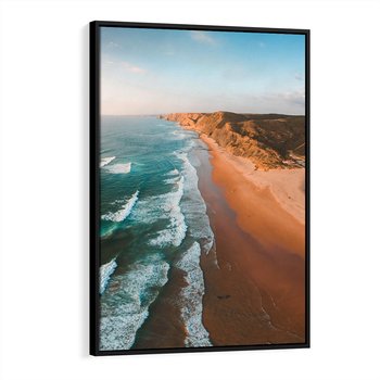 Obraz w ramie 50x70 - Z Lotu Ptaka - fotografia, plaża - rama czarna