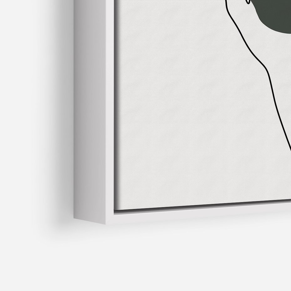 Obraz w ramie 70x100 - Bezczasowe Echo - szkic jedną linią, one line - rama biała