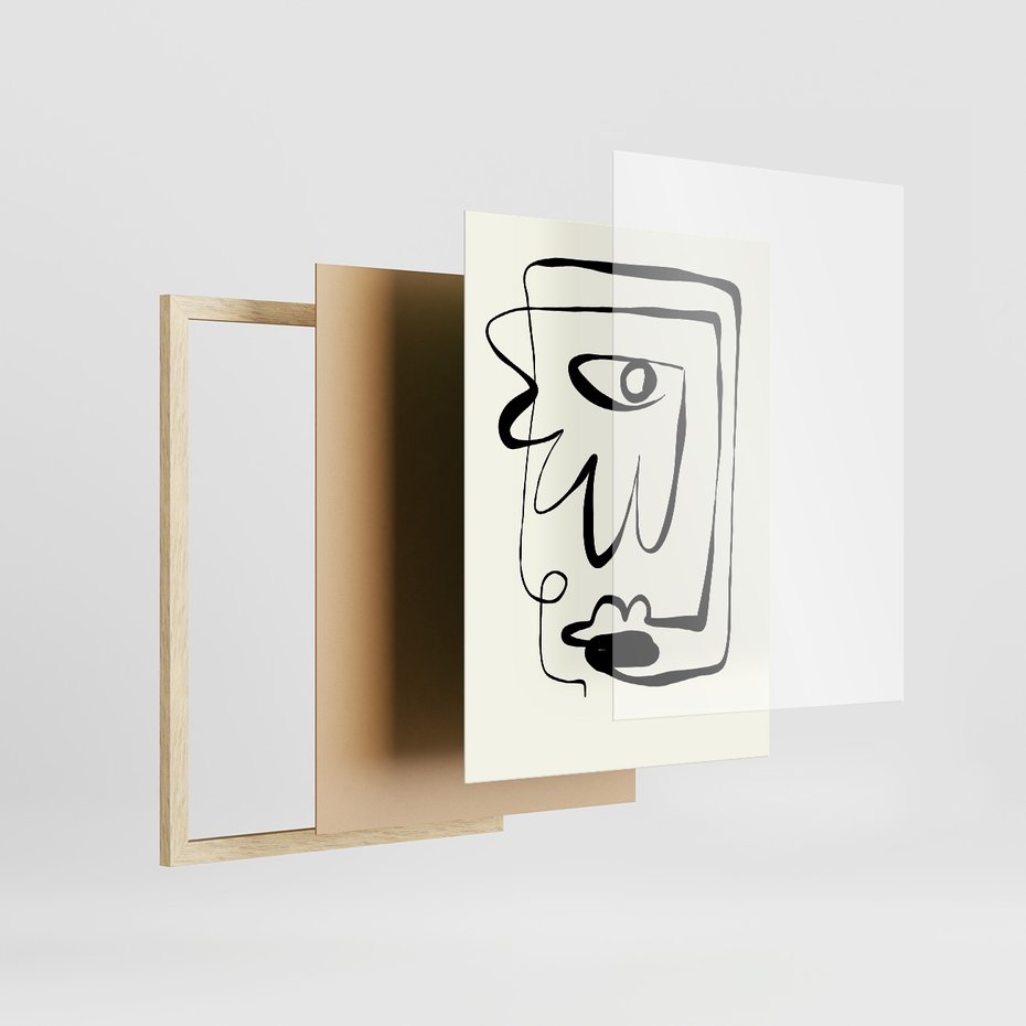 Zestaw obrazy w ramie 50x70 galeria - Abstrakcja, jak, Picasso, nowoczesny - rama drewno