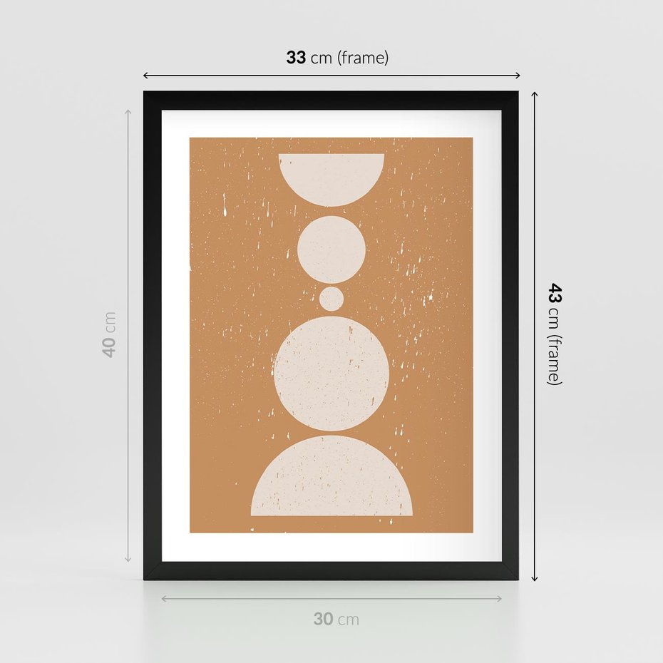 Plakat w ramie 30x40 - Podróżne Echa - mid century styl, nowoczesna grafika - rama czarna