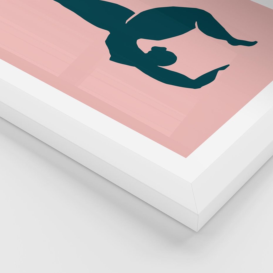 Plakat w ramie 50x70 - Zaklęte Wzory - abstrakcja, kobieca sylwetka - rama biała