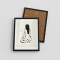 Plakat w ramie 30x40 - Minimalistyczna Piękność: Kobieta w Sztuce - grafika minimalizm, rysunek kobiety - rama czarna