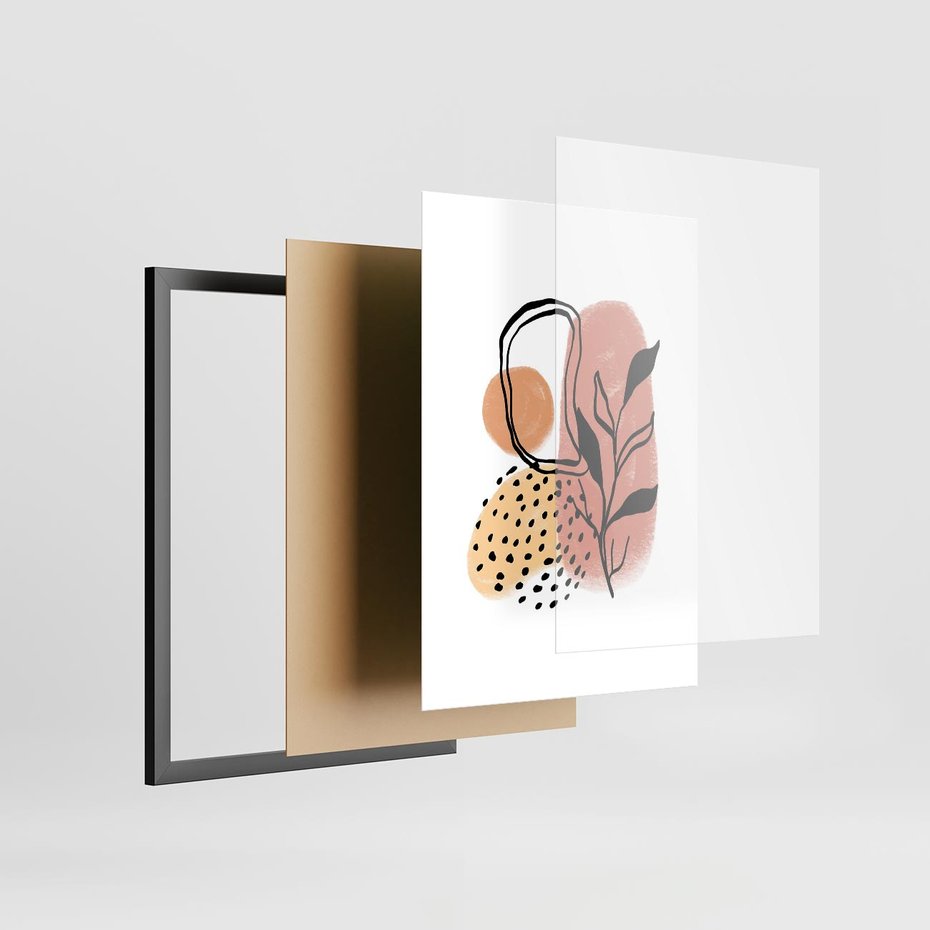 Plakat w ramie 50x70 - Migotliwe Harmonie - abstrakcja, sztuka nowoczesna - rama czarna