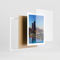 Plakat w ramie 30x40 - Miasto nad Rzeką - miasto, rzeka - rama biała