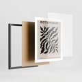 Plakat w ramie 40x50 - Księga Odbić - abstrakcyjne liśćie, roślinne motywy - rama czarna
