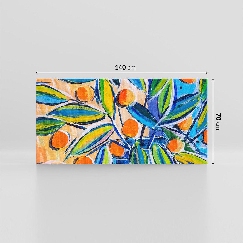 Obraz na płótnie 140x70 - Cytrusowa Abstrakcja - abstrakcja, owoce cytrusowe