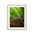 Plakat w ramie 30x40 - Lasowa ścieżka pełna tajemnic - ścieżka, schody - rama drewno